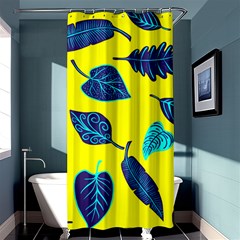 Leaves On A Yellow Background                                  Shower Curtain 36  X 72  by LalyLauraFLM