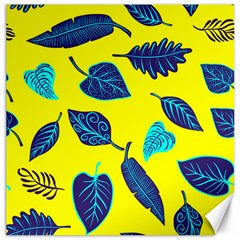 Leaves On A Yellow Background                                  Canvas 20  X 20  by LalyLauraFLM