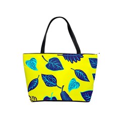 Leaves On A Yellow Background                                  Classic Shoulder Handbag by LalyLauraFLM