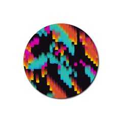 Rectangles in retro colors                                  Rubber Round Coaster (4 pack)