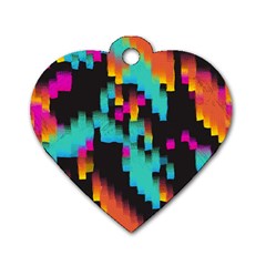 Rectangles in retro colors                                  Dog Tag Heart (One Side)