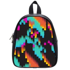 Rectangles in retro colors                                  School Bag (Small)