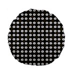 White Flower Pattern On Yellow Black Standard 15  Premium Round Cushions Front