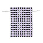 Black Flower  On Purple White Pattern Lightweight Drawstring Pouch (S) Front