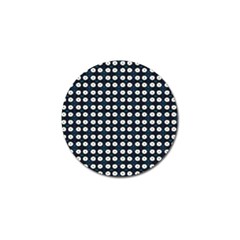 White Flower Pattern On Dark Blue Golf Ball Marker (4 Pack) by BrightVibesDesign