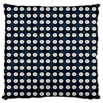 White Flower Pattern On Dark Blue Large Cushion Case (One Side) Front