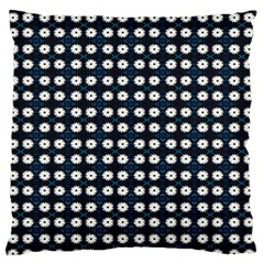 White Flower Pattern On Dark Blue Standard Flano Cushion Case (one Side) by BrightVibesDesign