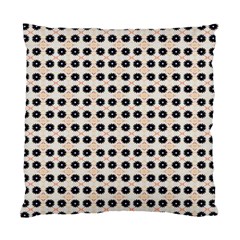 Black Flower On Yellow White Pattern Standard Cushion Case (two Sides) by BrightVibesDesign