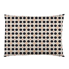 Black Flower On Yellow White Pattern Pillow Case (two Sides) by BrightVibesDesign