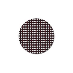 White Flower Pattern On Pink Black Golf Ball Marker (4 Pack) by BrightVibesDesign