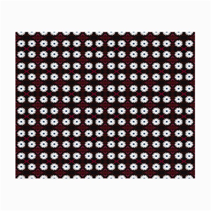 White Flower Pattern On Pink Black Small Glasses Cloth (2 Sides)