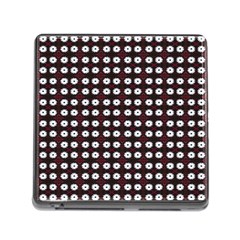 White Flower Pattern On Pink Black Memory Card Reader (square 5 Slot) by BrightVibesDesign