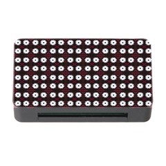 White Flower Pattern On Pink Black Memory Card Reader With Cf by BrightVibesDesign