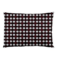 White Flower Pattern On Pink Black Pillow Case (two Sides) by BrightVibesDesign