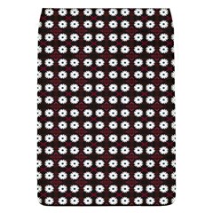 White Flower Pattern On Pink Black Removable Flap Cover (l) by BrightVibesDesign