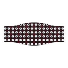 White Flower Pattern On Pink Black Stretchable Headband by BrightVibesDesign