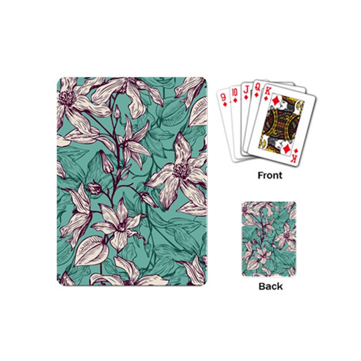 Vintage Floral Pattern Playing Cards Single Design (Mini)