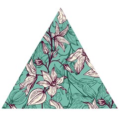 Vintage Floral Pattern Wooden Puzzle Triangle by Sobalvarro