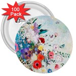 Floral Bouquet 3  Buttons (100 pack)  Front