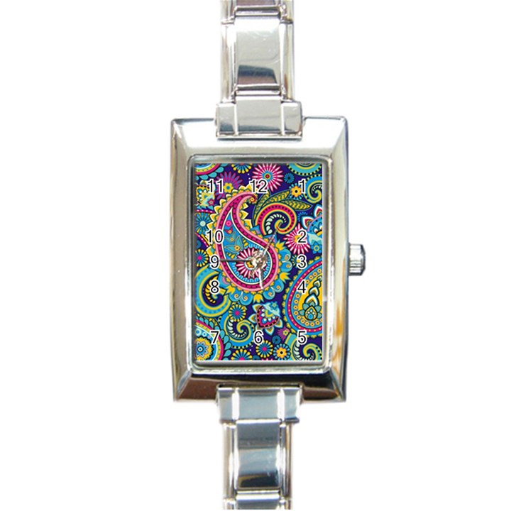 Ornament Rectangle Italian Charm Watch