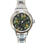 Pineapples pattern Round Italian Charm Watch Front