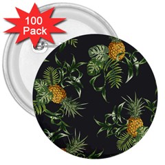 Pineapples Pattern 3  Buttons (100 Pack)  by Sobalvarro