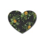 Pineapples pattern Rubber Coaster (Heart)  Front