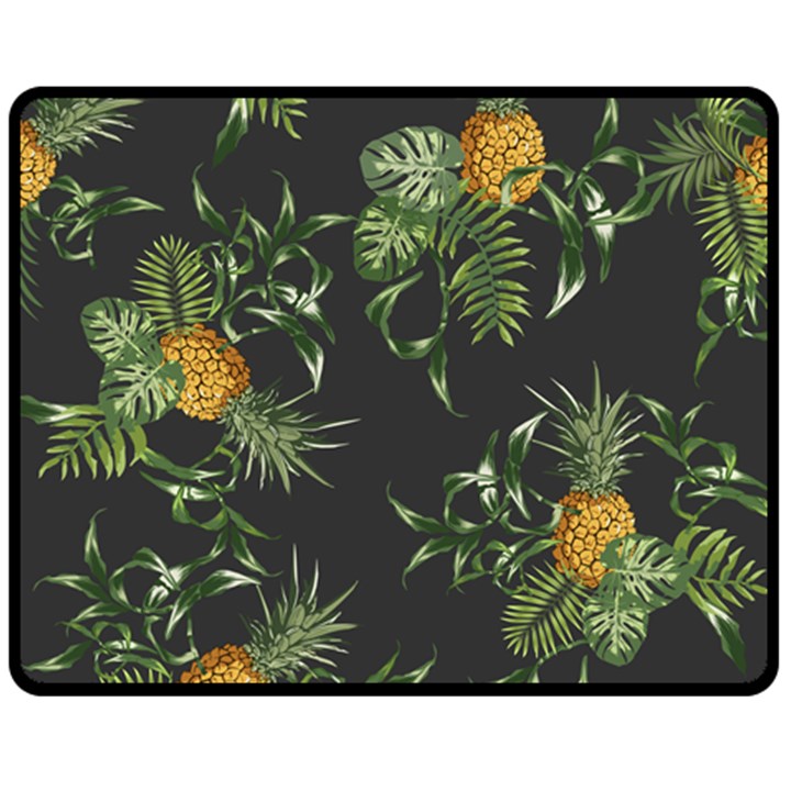 Pineapples pattern Double Sided Fleece Blanket (Medium) 