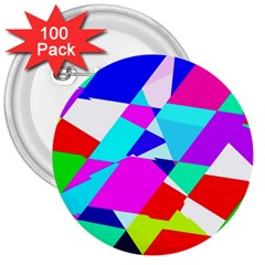 Patchwork 3  Buttons (100 Pack)  by designsbyamerianna