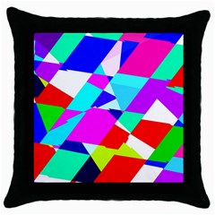 Patchwork Throw Pillow Case (black) by designsbyamerianna