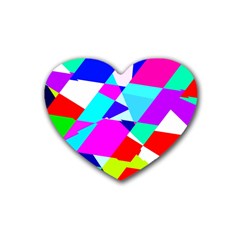 Patchwork Rubber Coaster (heart)  by designsbyamerianna