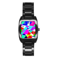 Patchwork Stainless Steel Barrel Watch by designsbyamerianna