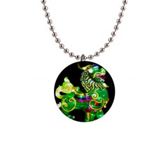 Green Ki Rin 1  Button Necklace