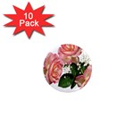 Roses Pink Leaves Flowers Perfume 1  Mini Magnet (10 pack)  Front