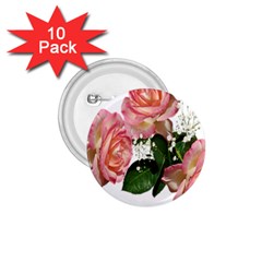 Roses Pink Leaves Flowers Perfume 1 75  Buttons (10 Pack) by Simbadda