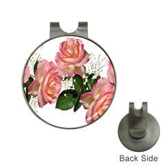 Roses Pink Leaves Flowers Perfume Hat Clips With Golf Markers by Simbadda