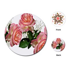 Roses Pink Leaves Flowers Perfume Playing Cards Single Design (round) by Simbadda