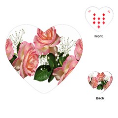 Roses Pink Leaves Flowers Perfume Playing Cards Single Design (heart) by Simbadda