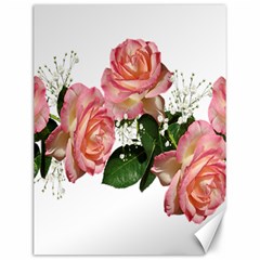 Roses Pink Leaves Flowers Perfume Canvas 12  X 16  by Simbadda