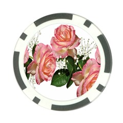 Roses Pink Leaves Flowers Perfume Poker Chip Card Guard by Simbadda