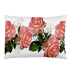 Roses Pink Leaves Flowers Perfume Pillow Case by Simbadda