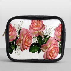 Roses Pink Leaves Flowers Perfume Mini Toiletries Bag (one Side) by Simbadda