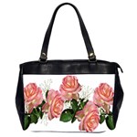 Roses Pink Leaves Flowers Perfume Oversize Office Handbag (2 Sides) Front