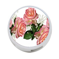 Roses Pink Leaves Flowers Perfume 4-port Usb Hub (one Side) by Simbadda