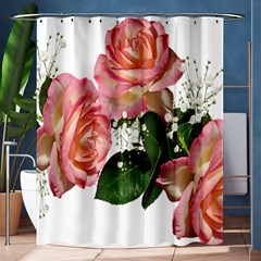 Roses Pink Leaves Flowers Perfume Shower Curtain 60  X 72  (medium)  by Simbadda