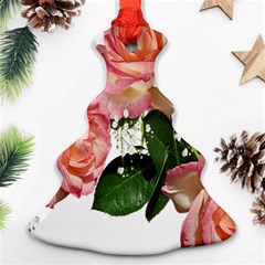 Roses Pink Leaves Flowers Perfume Ornament (christmas Tree)  by Simbadda