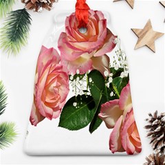 Roses Pink Leaves Flowers Perfume Bell Ornament (two Sides) by Simbadda