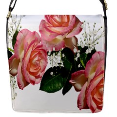 Roses Pink Leaves Flowers Perfume Flap Closure Messenger Bag (s) by Simbadda