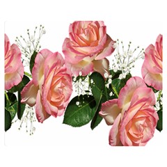 Roses Pink Leaves Flowers Perfume Double Sided Flano Blanket (medium)  by Simbadda