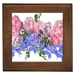 Flowers Roses Bluebells Arrangement Framed Tile by Simbadda